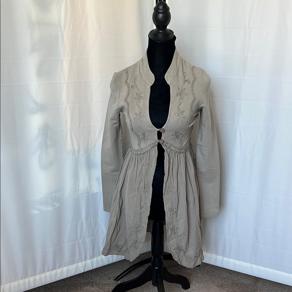 NWT Gretty Zueger Bohemian Embroidered Tunic Jacket